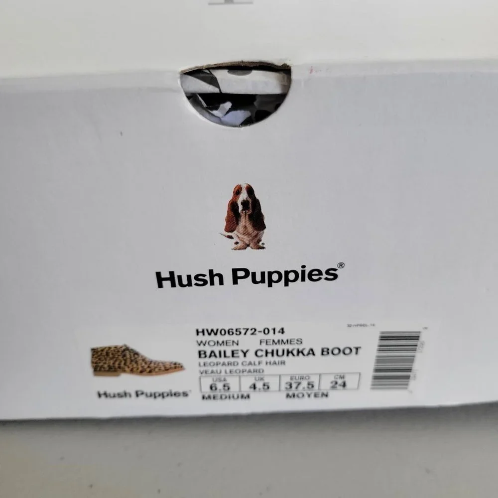 New - HUSH PUPPIES Haircalf Comfort Chukkas Leopard Women | 6.5